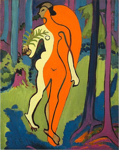 Ernst Ludwig Kirchner Nude in orange and yellow Spain oil painting art
